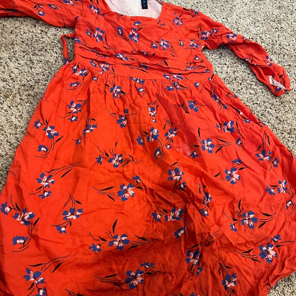 Floral Red Dress